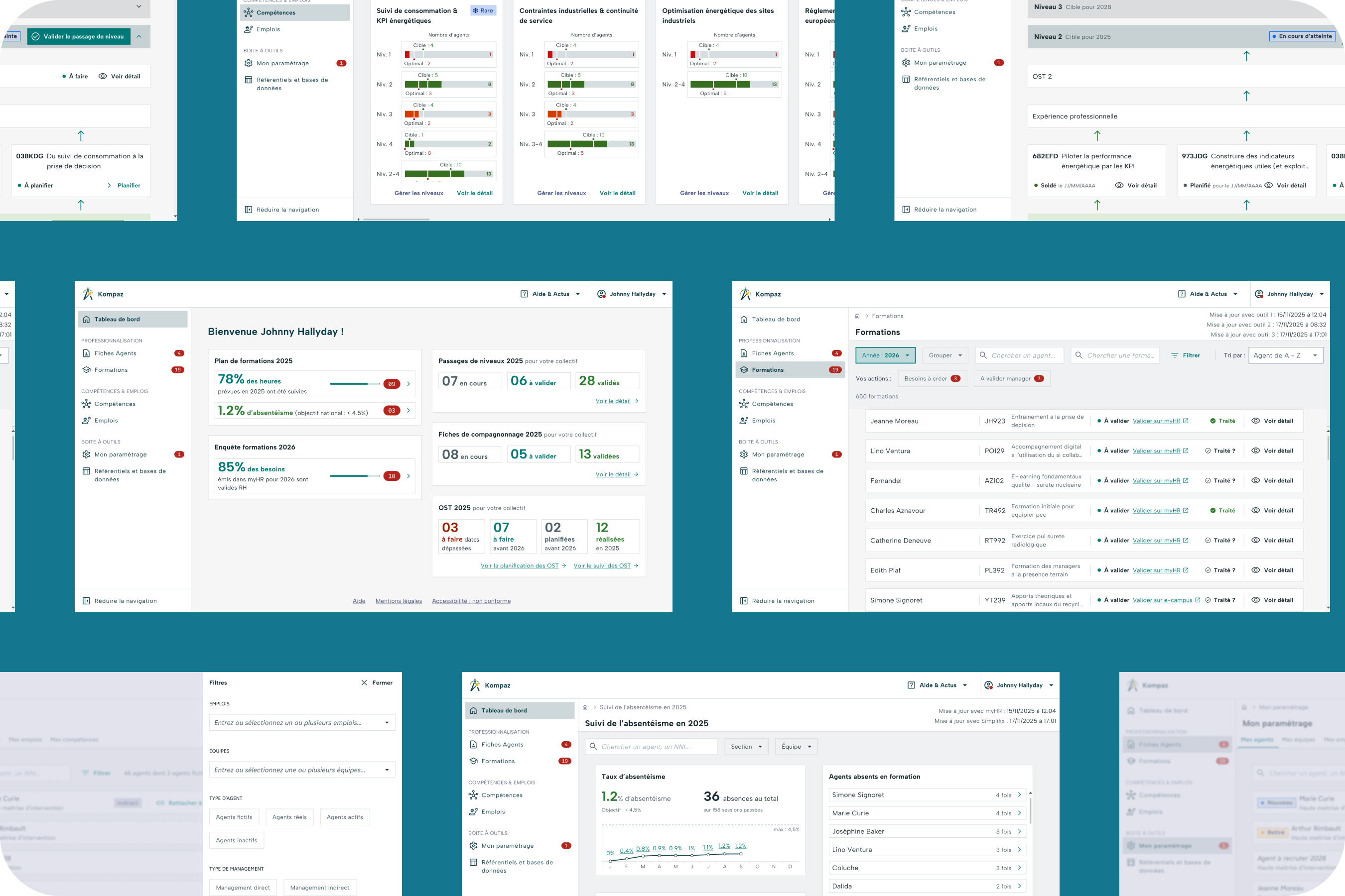 maquettes montrant l'interface graphique